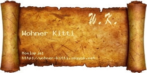 Wohner Kitti névjegykártya