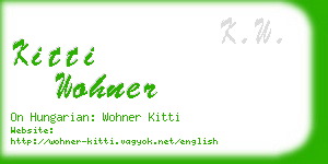 kitti wohner business card